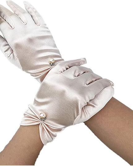 Satin Wedding Dress for Women Opera Party 1920s Gloves Wrist Length Gloves