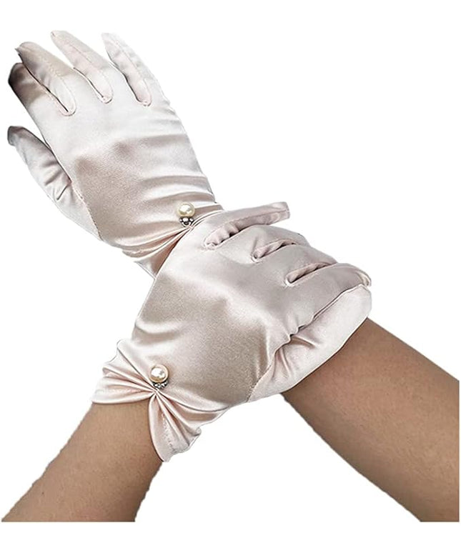 Satin Wedding Dress for Women Opera Party 1920s Gloves Wrist Length Gloves