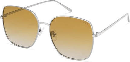 SOJOS Trendy Oversized Square Metal Frame Sunglasses for Women Men Retro Big Flat Lens UV Protection Sunglasses SJ1146