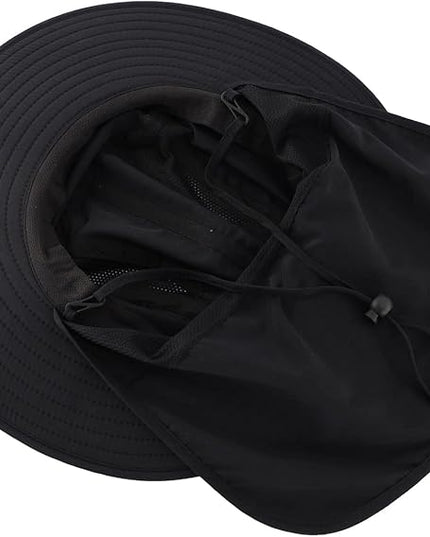 Home Prefer UPF 50+ Mens Wide Brim Fishing Hat with Neck Flap Sun Hat for Men Women Sun Protection Cap