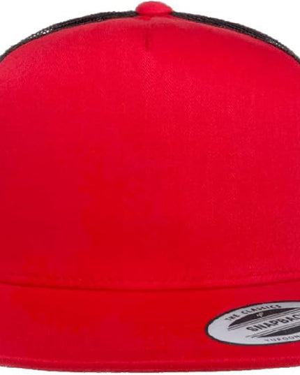 Yupoong 5-Panel YP Classic Trucker Cap | High Profile Flat Visor Snapback | OSFM | Bulk Packs Available