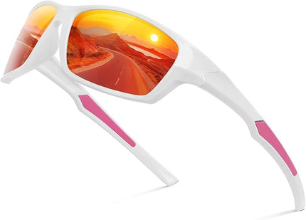 Fanshen Polarized Sunglasses for Men Women, Wrap Around Sunglasses for Mens Womens Cycling Running UV Protection