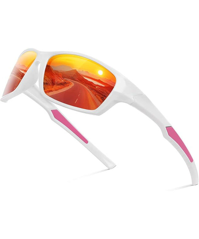 Fanshen Polarized Sunglasses for Men Women, Wrap Around Sunglasses for Mens Womens Cycling Running UV Protection