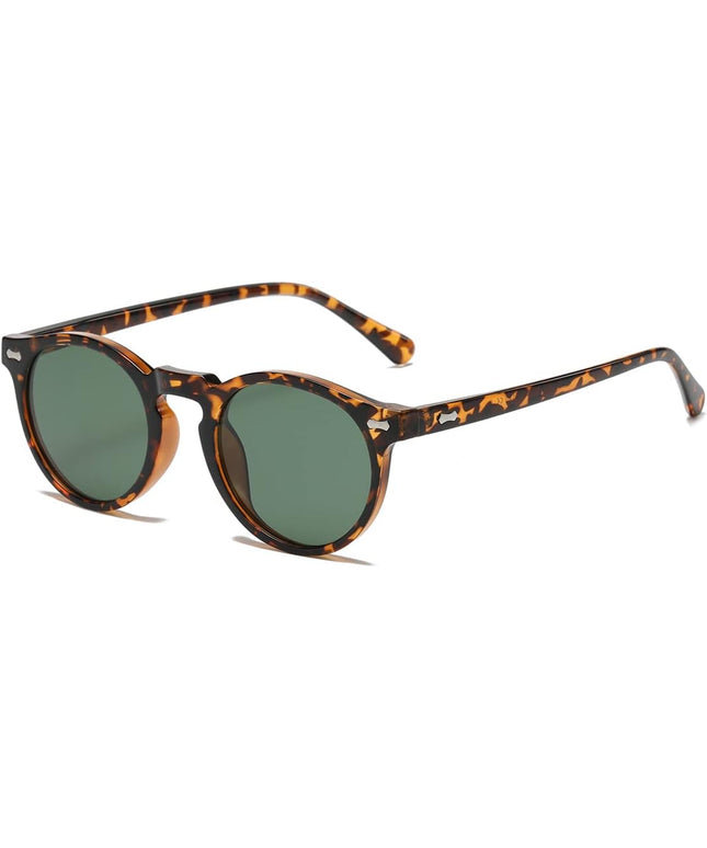 Gleyemor Vintage Polarized Sunglasses for Men Round Sunglasses UV400 Protection Retro Hand-crafted Acetate Frame