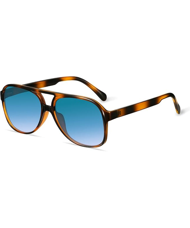 YDAOWKN Retro Aviator Sunglasses for Women Mens Large Frame Classic Vintage 70s Sun Glasses Aviators