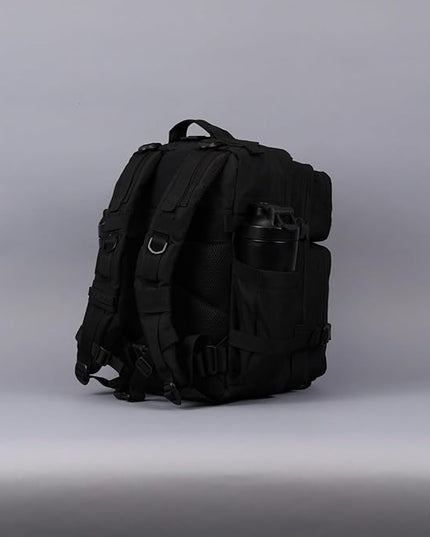 WOLFpak 35L Athletic Gym Backpack - Durable 1000D Waterproof Oxford Material with MOLLE Webbing, Laptop Pocket & Dual Cup Holders, Durable Fitness/Travel/Military Daypack (NightShade Edition)
