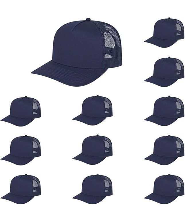 Cap America i3039 Classic 5 Panel Mid Profile Structured Trucker Mesh Back Cap w/ & Adjustable Snapback