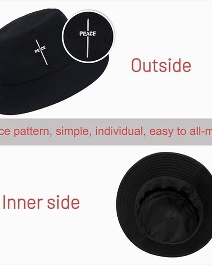 Cotton Bucket Hat for Women Men Summer Travel Sun Beach Bucket Cap, Unisex Outdoor Fisherman Hat
