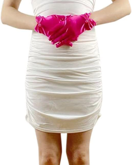 Satin Wedding Dress for Women Opera Party 1920s Gloves Wrist Length Gloves