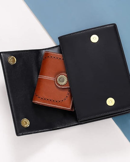 SENDEFN Small Womens Wallet Leather Bifold Card Holder RFID Blocking with Zipper Coin Pocket