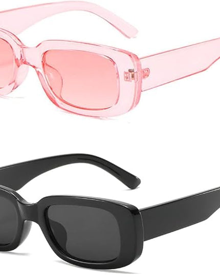Dollger Rectangle Sunglasses for Women Men Trendy Retro Fashion Sunglasses UV 400 Protection Square Fram