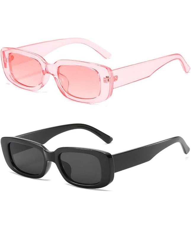 Dollger Rectangle Sunglasses for Women Men Trendy Retro Fashion Sunglasses UV 400 Protection Square Fram
