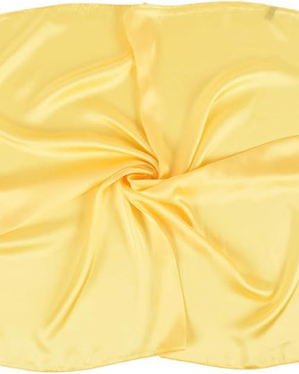 CHUNG Women's Square Satin Scarf 27.5" Bandanas Solid 50s Retro Neck Scarves Emulation Silk Handbag Hair Ribbons Necktie