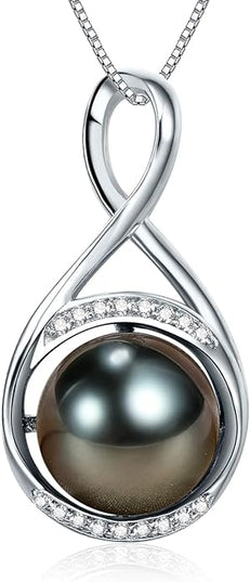 Gifts for Women Mom-Wedding-Anniversary-Wife-Jewelry-Tahitian -Black-Pearl-Necklace for Women Birthday for Womens Her Girlfriend Valentines Day Mothers Day Christmas Gifts for Wife Mom