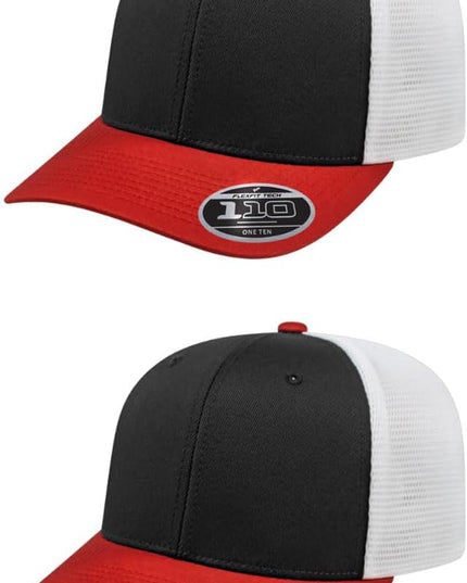 Cap America i8502 Flexfit 110 Premium Mid Profile 6-Panel Mesh Back Trucker Cap Hat w/UV Guard & Adjustable Snapback