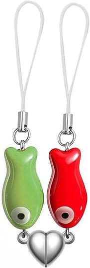 Agromusk Matching Phone Charms,Cute Ceramic Fish Matchaing Keychains Heart Strap Matching Couples Stuff Valentines Day Gifts