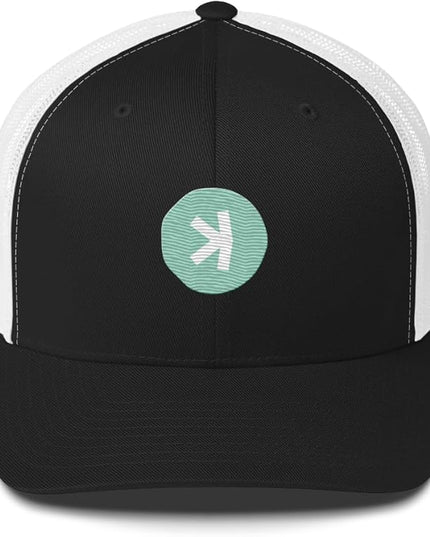 KASPA Crypto Logo Trucker Cap One Size, Black/White, Black/ White, One Size