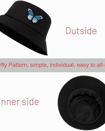 Cotton Bucket Hat for Women Men Summer Travel Sun Beach Bucket Cap, Unisex Outdoor Fisherman Hat