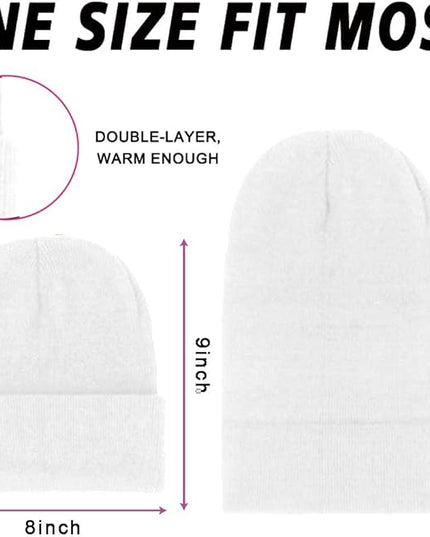 ZH 12-Pack Knitted Winter Beanie Hats for Men and Women, Warm and Cozy Cuffed Skull Caps, Bulk Purchase