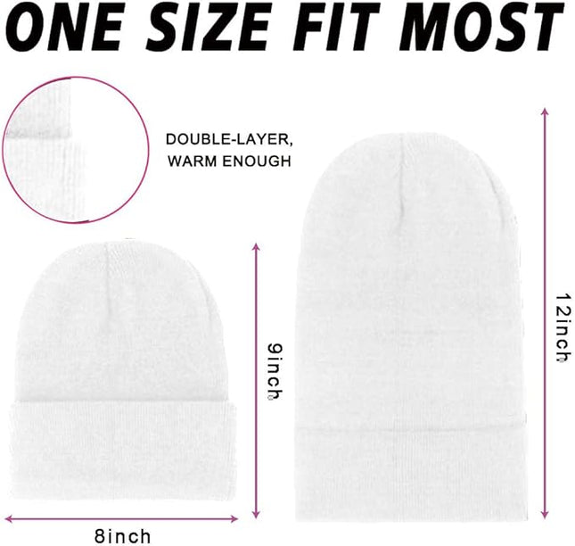 ZH 12-Pack Knitted Winter Beanie Hats for Men and Women, Warm and Cozy Cuffed Skull Caps, Bulk Purchase