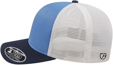 Cap America i8502 Flexfit 110 Premium Mid Profile 6-Panel Mesh Back Trucker Cap Hat w/UV Guard & Adjustable Snapback