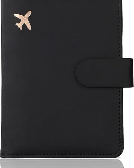 Melsbrinna Premium Leather Passport Holder Covers Case, Waterproof Rfid Blocking Travel Wallet Passport Holder with Pen Holder, Cute Passport Book for Women/Men