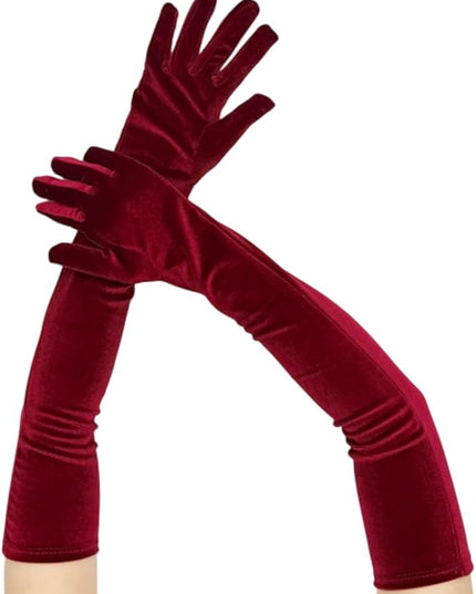 Vintage Extra Long Gloves Ladies Stretchy Evening Wear Red Costume Accessories Women's Special Occasion Gloves