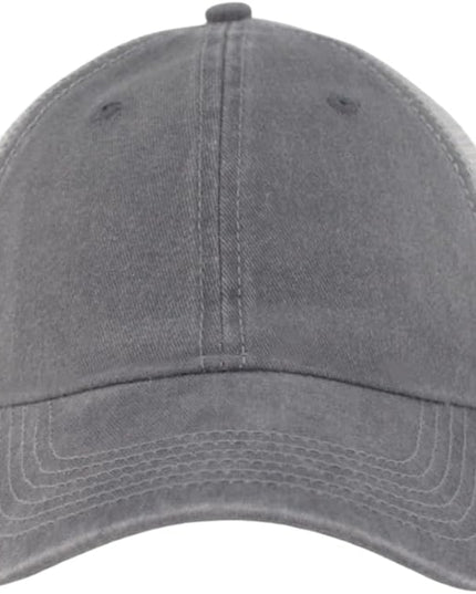Vintage Washed Soft Crown Baseball Cap Plain Snapback Trucker Hat Men Women Adjustable Distressed Mesh-Back Ball Cap