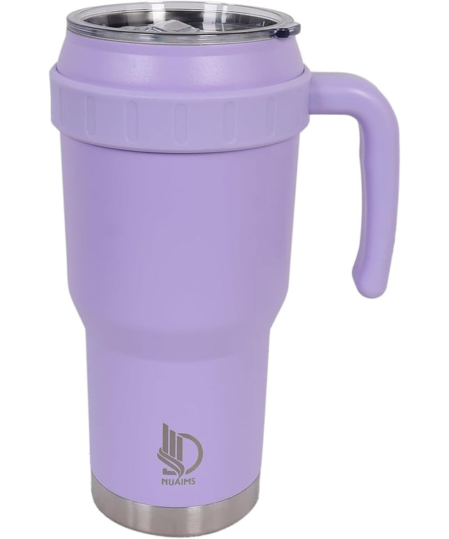 40 Oz Tumbler with Handle & Straw Lid, Insulated Stainless Steel Vacuum Flask, Double Wall Thermal Car Cup for Hot & Cold Drinks, Leak Proof, BPA Free