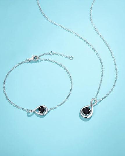 FANCIME Love Bracelet 925 Sterling Silver Infinity Birthstone Bracelets for Women Fine Jewelry Birthday Christmas Gifts for Her Mom Wife, Chain Length 6.7"+1.2" Extend