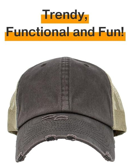 KBETHOS Vintage Washed Distressed Cotton Dad Hat Baseball Cap Adjustable Polo Trucker Unisex Style Headwear