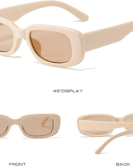KUGUAOK Retro Rectangle Sunglasses Women and Men Vintage Small Square Sun Glasses UV Protection Glasse