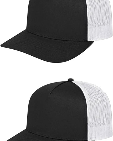 Cap America i3039 Classic 5 Panel Mid Profile Structured Trucker Mesh Back Cap w/ & Adjustable Snapback