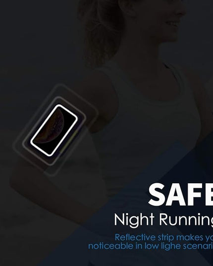 Cell Phone Running Armband with Airpods Zipper Pocket Armband Case Running Holder for iPhone 16/15/ 14/13 / 12 /11Pro Max,Galaxy S20 S10,Sweatproof Arm Band with Card/Key Bag