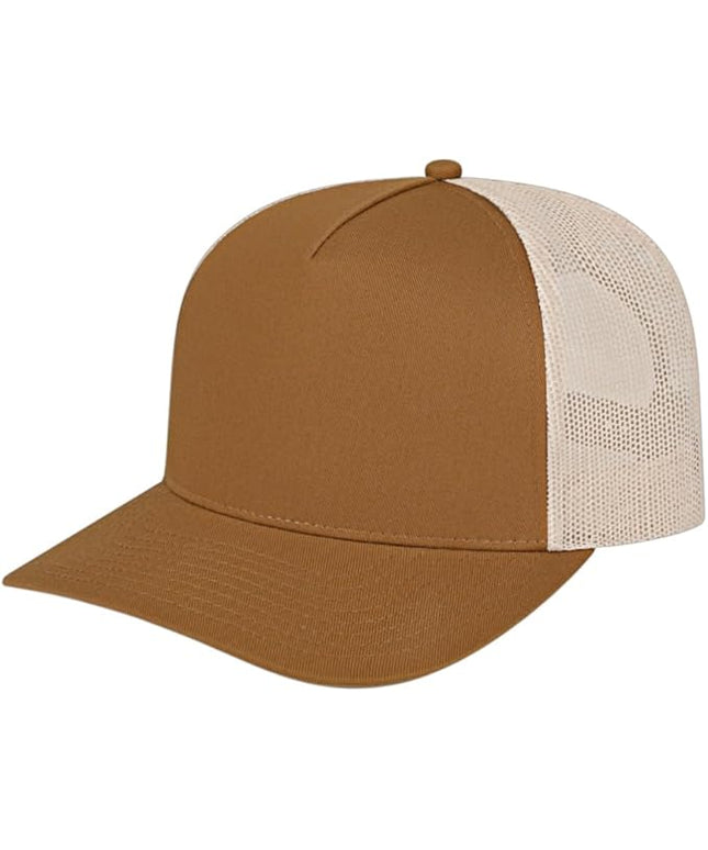 Cap America i3039 Classic 5 Panel Mid Profile Structured Trucker Mesh Back Cap w/ & Adjustable Snapback