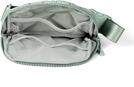 C.C Quilted Puffer Fanny Pack For Women Unisex - Daily Waist Crossbody Belt bag With Adjustable Strap (Sage)