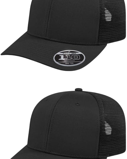 Cap America i8502 Flexfit 110 Premium Mid Profile 6-Panel Mesh Back Trucker Cap Hat w/UV Guard & Adjustable Snapback