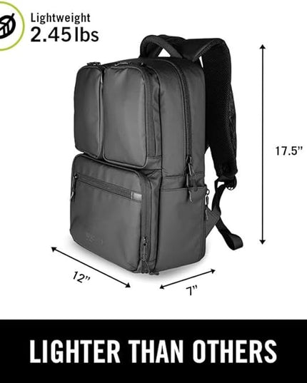 The Kenneth Cole REACTION Ryder 17-Inch Coated Polyester Travel Laptop Backpack Bag, Black