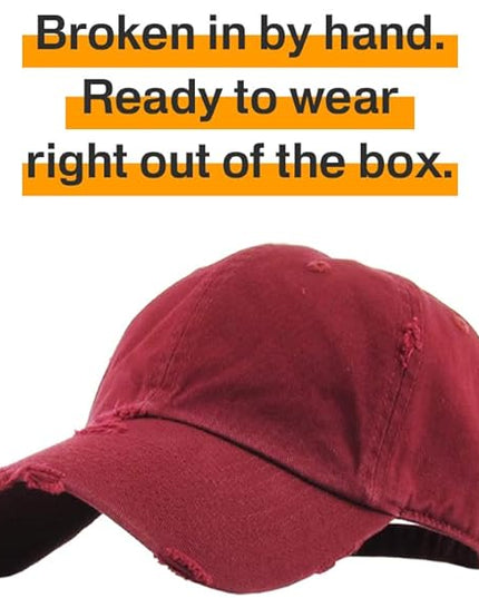 KBETHOS Vintage Washed Distressed Cotton Dad Hat Baseball Cap Adjustable Polo Trucker Unisex Style Headwear