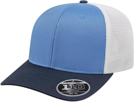 Cap America i8502 Flexfit 110 Premium Mid Profile 6-Panel Mesh Back Trucker Cap Hat w/UV Guard & Adjustable Snapback