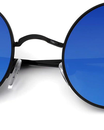 KALIYADI Round Polarized Sunglasses for Men Women Retro Metal Hippie Circle Style Sun Glasses UV Protection