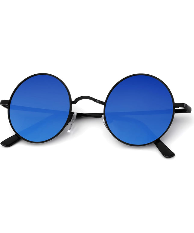 KALIYADI Round Polarized Sunglasses for Men Women Retro Metal Hippie Circle Style Sun Glasses UV Protection