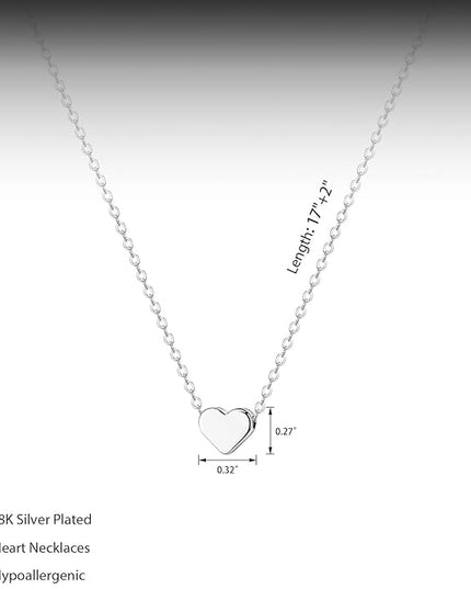 Cute Heart Necklace Dainty 18k Gold Plated Tiny Heart Pendant Choker Necklaces Small Gold Love Open Heart Chain Necklace for Women Simple Gold Necklace for Women Trendy Jewelry