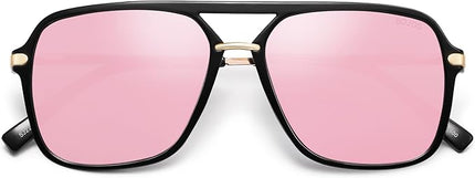 SOJOS Sunglasses for Women & Men, Square, Retro, Polarized Lens, Trendy Aviator, 90s Shades