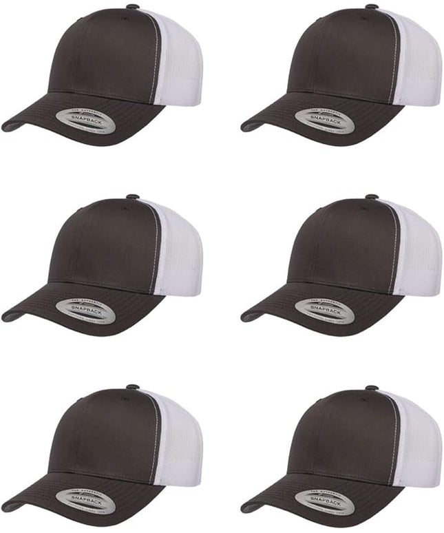 Yupoong Classic Premium Mesh 6 Panel Retro Trucker Cap | Mid Profile Snapback | OSFA | Bulk Pack Available