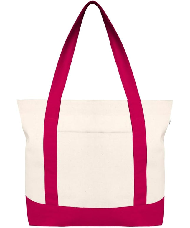 Eco Right Canvas Tote Bag for Women with Zip & Inner Pocket, 100% Organic Cotton Tote Bags for Men, Shopping, Beach