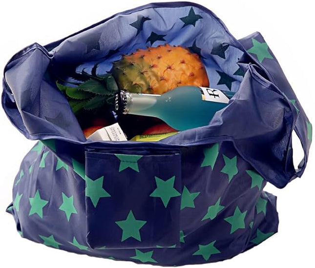 Cloth Tote Bags, Reusable, Foldable, Recycle for Shopping, Fits in Pocket, Eco Friendly for Groceries, Water Resistant, Lightweight, Strong & Durable Large (6Pack)