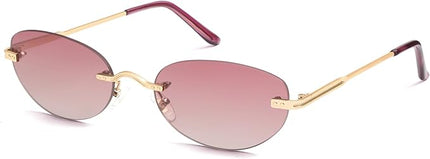 SOJOS Retro Small Oval Sunglasses Womens Trendy Rimless Sun Glasses Vintage Narrow Shades SJ1242