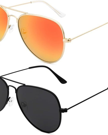 livho Sunglasses for Men Women Aviator Polarized Metal Mirror UV 400 Lens Protection