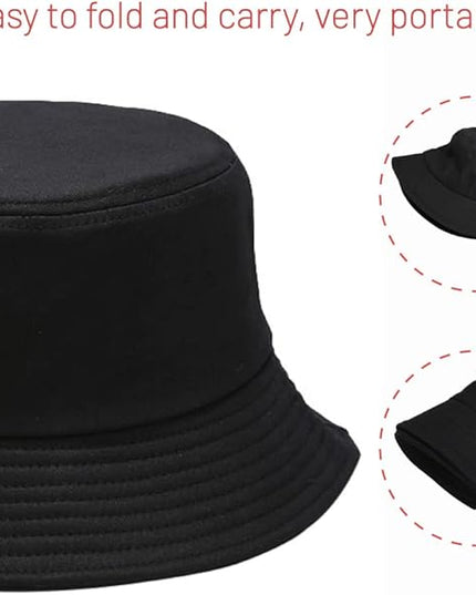Cotton Bucket Hat for Women Men Summer Travel Sun Beach Bucket Cap, Unisex Outdoor Fisherman Hat